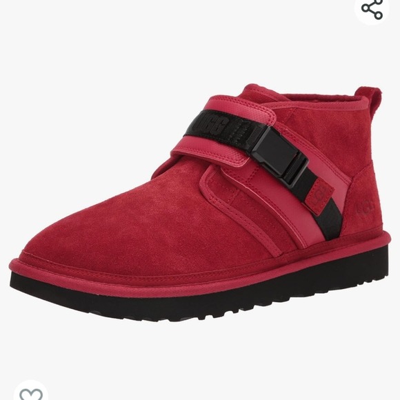 UGG Men's Neumel Snapback Chukka Boot Samba Red shearling fur men's size 11 new! - Picture 2 of 12